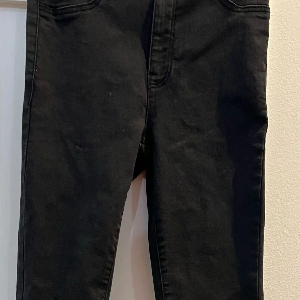 Zara Jeans | Zara High Waisted Distressed Knee Skinny Crop 6
